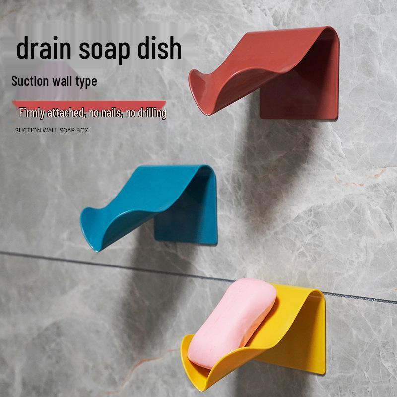 Wall-Mounted Punch-Free Draining Soap Holder for Bathroom and Shower