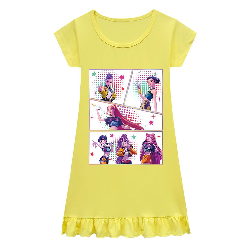 

Детское платье для девочек в стиле аниме, мультяшное, K-POP, с принтом Руми, Зои, Мира, с плиссировкой, с коротким рукавом, повседневное, с круглым вырезом 160cm