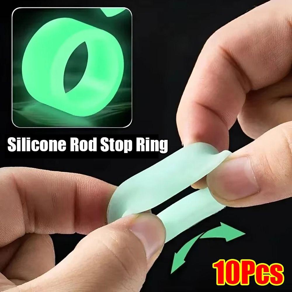 10Pcs Silicone Fishing Rod Anti-skid Circle Absorbing Sweat Handle Wrapping Belt Anti-Slip Tape