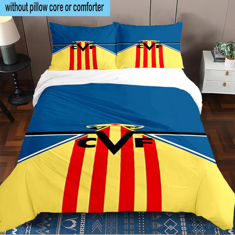 3PCS CF Football Emblem Bedding Set,Including 1pc Duvet Cover And 2pcs Pillowcases Perfect for Bedroom, Dormitory, Fan Christmas Gift