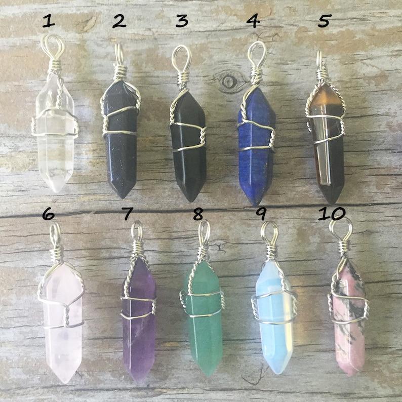 Crystal Fairy Necklace Wrapped Crystal Lotus Crystal Necklace Crystal Pentacle Necklace Wrapped Crystals Crystal Jewelry