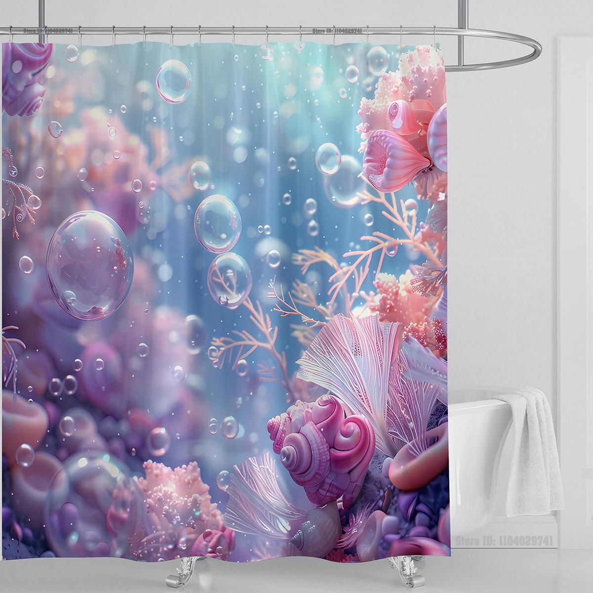 

Ocean Wave Scenery Shower Curtain Waterproof Shower Curtain Polyester Fabric 3D Printed Curtain Bathroom Decoration With Hooks W150xH180cm