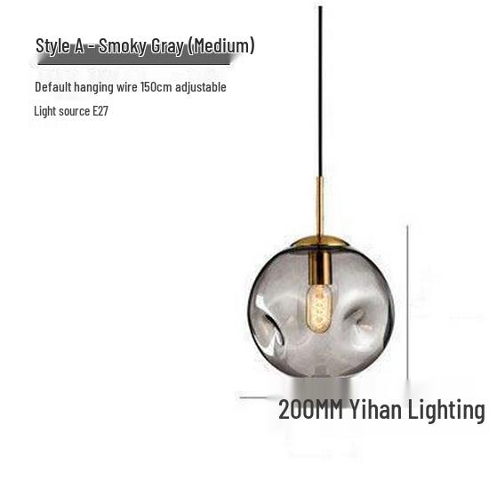 Nordic Modern Pendant Light – Minimalist Glass Fixture for Coffee Shops, Bedside, Bar Counters