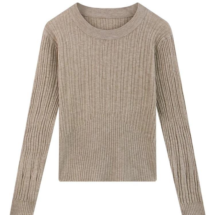 Korean-Style Low-Neck Knit Sweater: Elegant Women's Base Layer for Autumn/Winter 2023