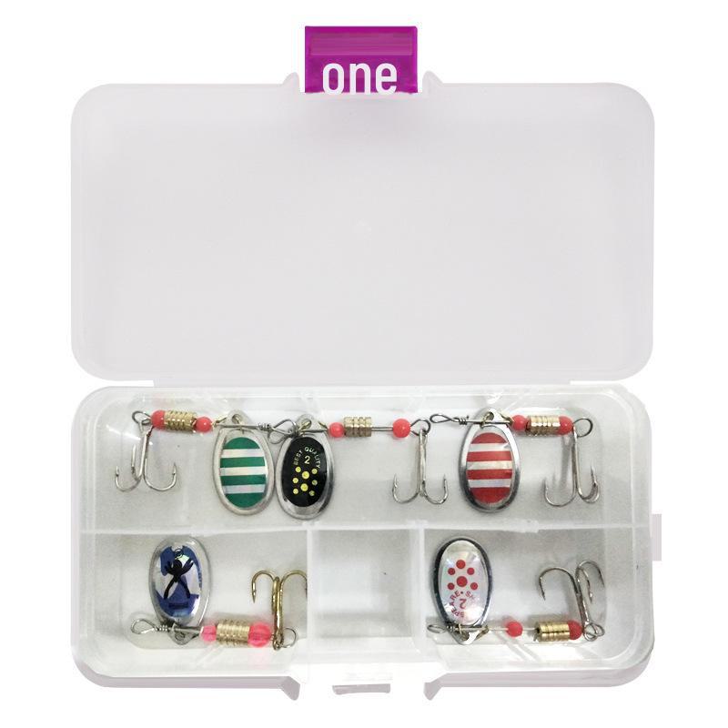 

3,5 г вращающиеся вручную металлические рыболовные приманки с блестками - упаковка из 10 штук