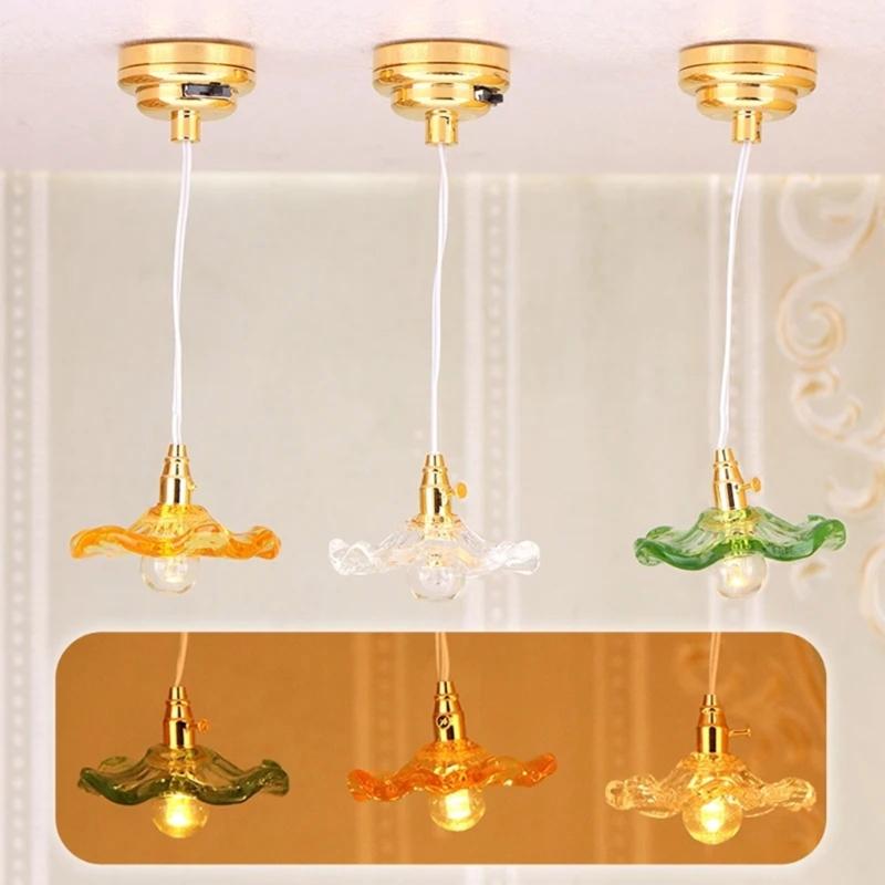 Chandelier Model Elegant Ceiling Light Miniature Lamp Model Accessories Role Play Furnishings Lighting Toy Doll House