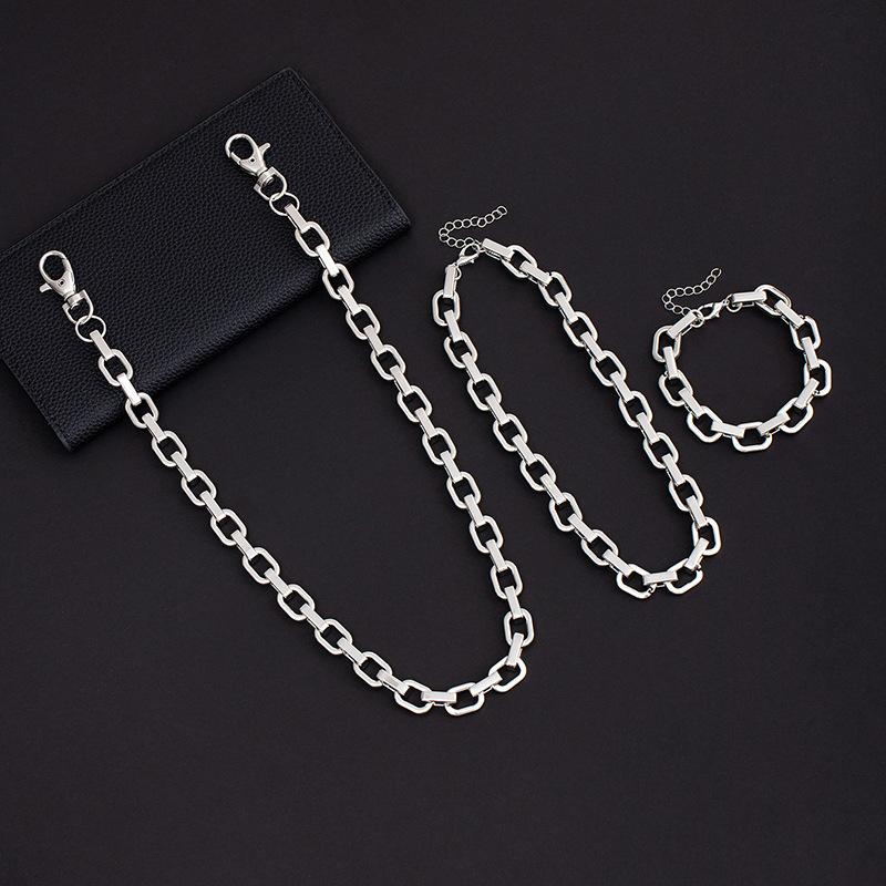 Einfache Punk Herren Metall Jeans Kette Trendige Personalisierte Hip Hop Hüftketten Accessoires Dicke Kette Hosen Anhänger