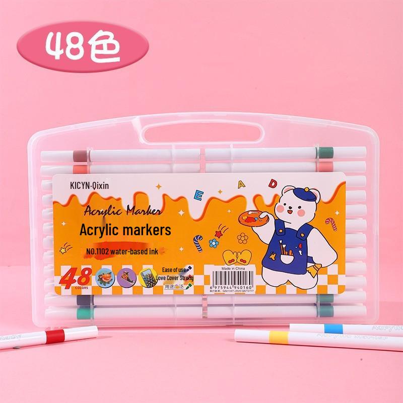 Quick-Dry Black Acrylic Marker: No-Bleed, Layerable, Soft Tip for Kids' Graffiti Art