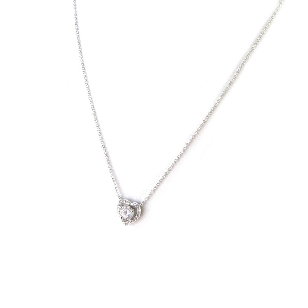 Les Trésors De Lily [N6845] - White 'Love' Silver Necklace (rhodium-plated)
