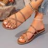 Fashion 2025 New Summer Women's Sandals Casual Flat Sandals Versatile Fashion Shoes Comfortable Flat Bottomed Vacation Shoes