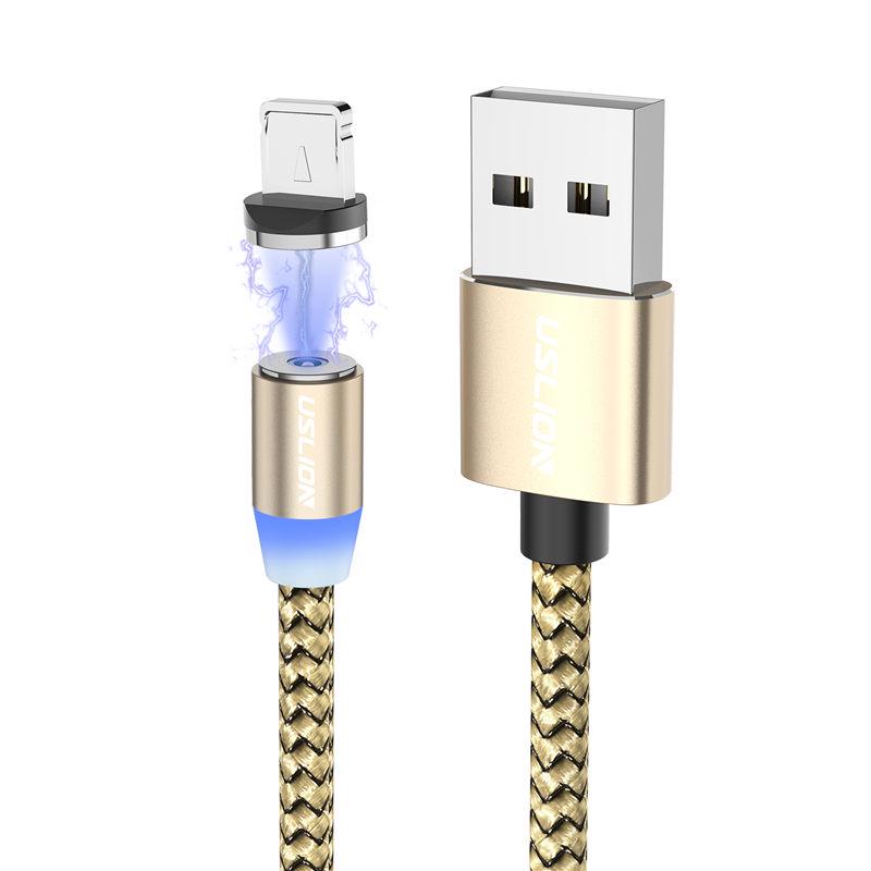 USLION 2M Magnetic Micro USB Cable For iPhone Type-c Charging Charge Magnet Charger USB Type C Cable