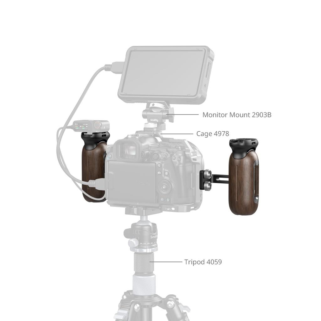 Mânăr de mână lateral din lemn SmallRig pentru cameră foto cu șurub 1/4"-20 (5237)