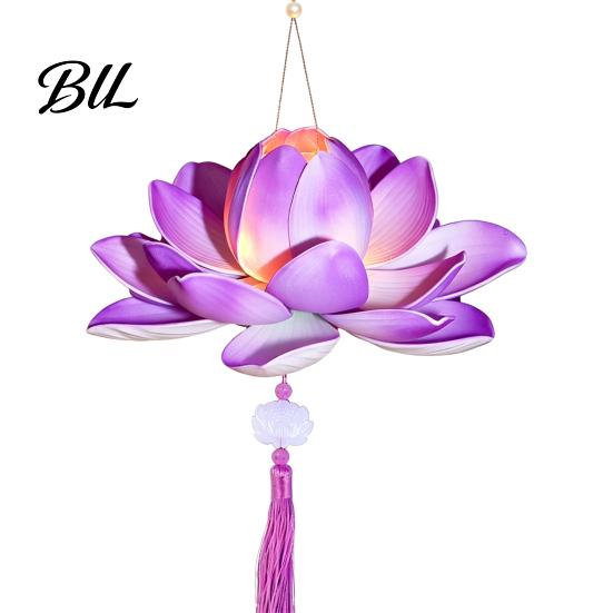 Handmade Gift for Creative People DIY Lotus Lantern Craft Kit, Flower Paper with LED Party Supplies Celebrations Light, Vintage Decorative Lighting