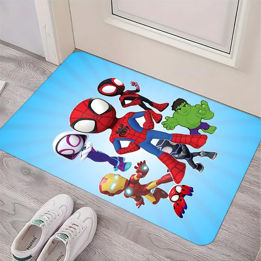 Marvel Printed Doormat with Spider-for Man, Iron for Man, Hulk, and Other Hero Designs. Suitable for Living Room, Bedroom, Ga