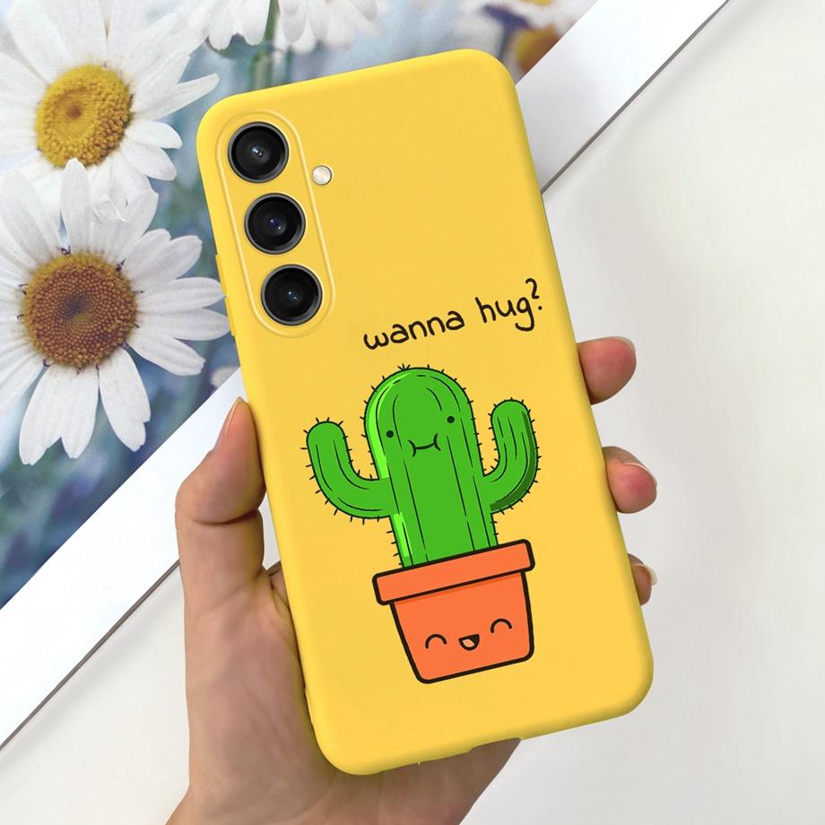 For Samsung Galaxy A25 2023 5G SM-A256B Case Bumper Soft Liquid Silicone Daisy Flower Women Fashion Cover For Samsung A25 A 25