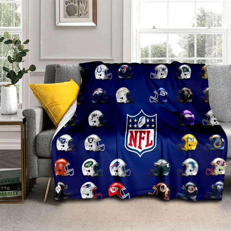 Coperta 3D NFL Segno Football Americano Rugby, Morbida Coperta Plaid per Casa Camera da Letto Letto Divano Picnic Viaggio Ufficio Coperta per Bambini
