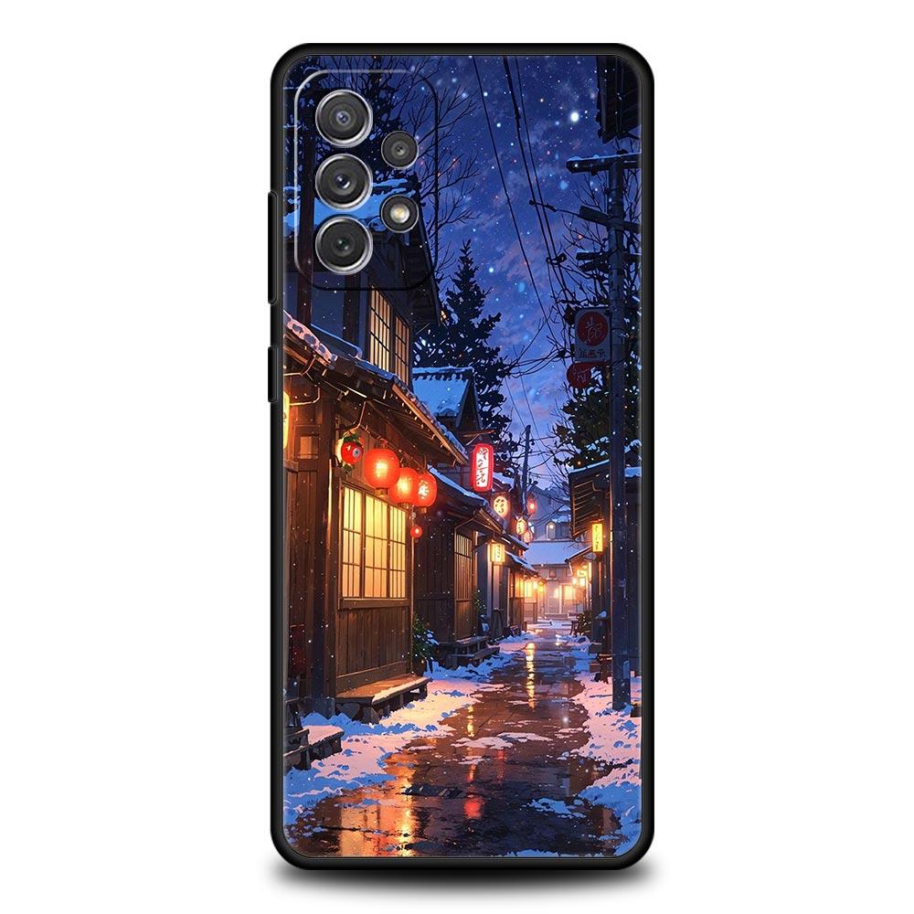 Japanese Anime Landscape Art Case for Samsung A51 A71 A21S A12 A11 A15 A25 A31 A41 A23 A33 A53 A73 A05S A13 5G A35 A55 Cover