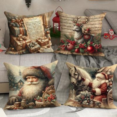 European Christmas Pillow Cushion Creative Home Linen Plush Bedside Sofa Pillow Case