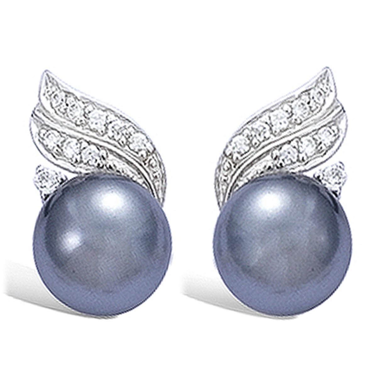 

Les Trésors De Lily [F6921] - Серебристо-серые серебряные серьги Beauty Pearl (родиевое покрытие) - 20x10 мм