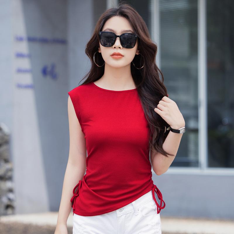 Women's Summer New Design Sense Small Show Thin Cotton Halter Vest Sleeveless Top