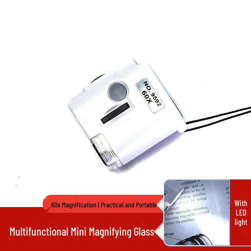 OIMG Portable Mini Microscope Magnifier with LED Light