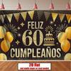 2D plane 1 Spanish 60th birthday banner - polyester, number 60 Dia 60 - Spanish birthday party background decoration