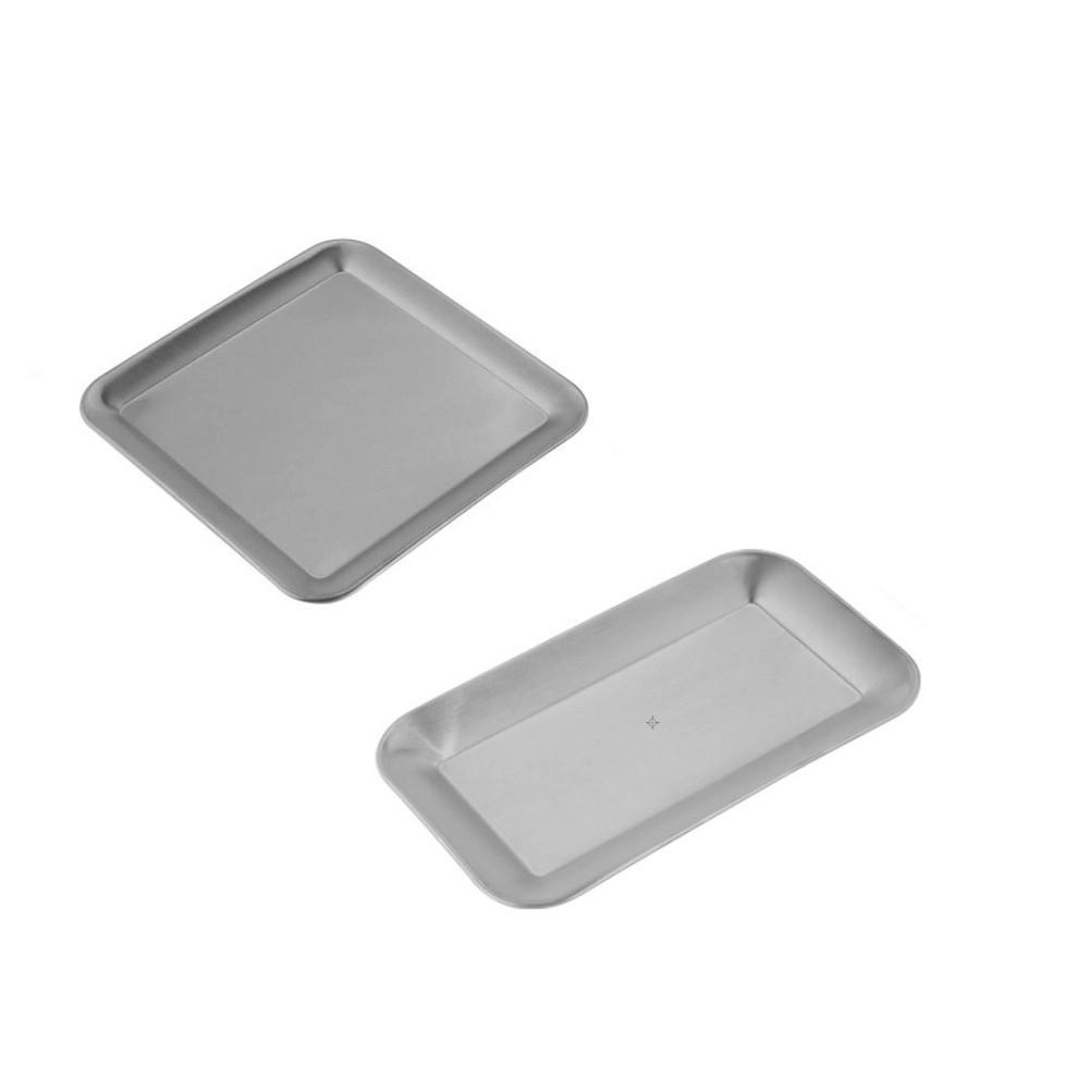 2PCS/SET Wear-resistant Stainless Steel Tray Rustproof Seafood Plate Shallow Tray  Restaurant Use