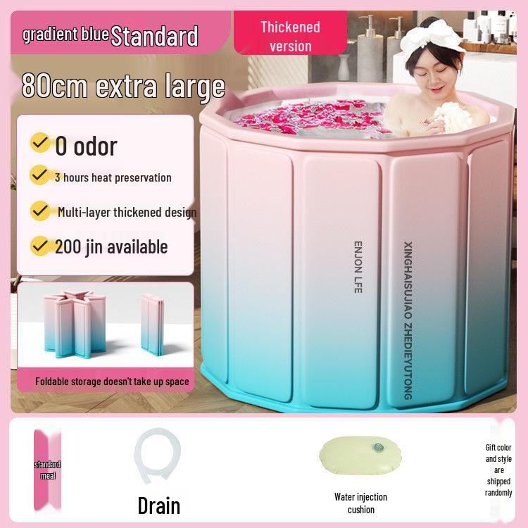Collapsible Adult & Baby Bath Tub: Full Body Soak & Kiddie Pool 
