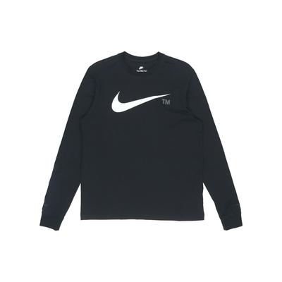 Felpa Sportiva Girocollo con Stampa Logo Grande Uomo Top Nera DD3375-010