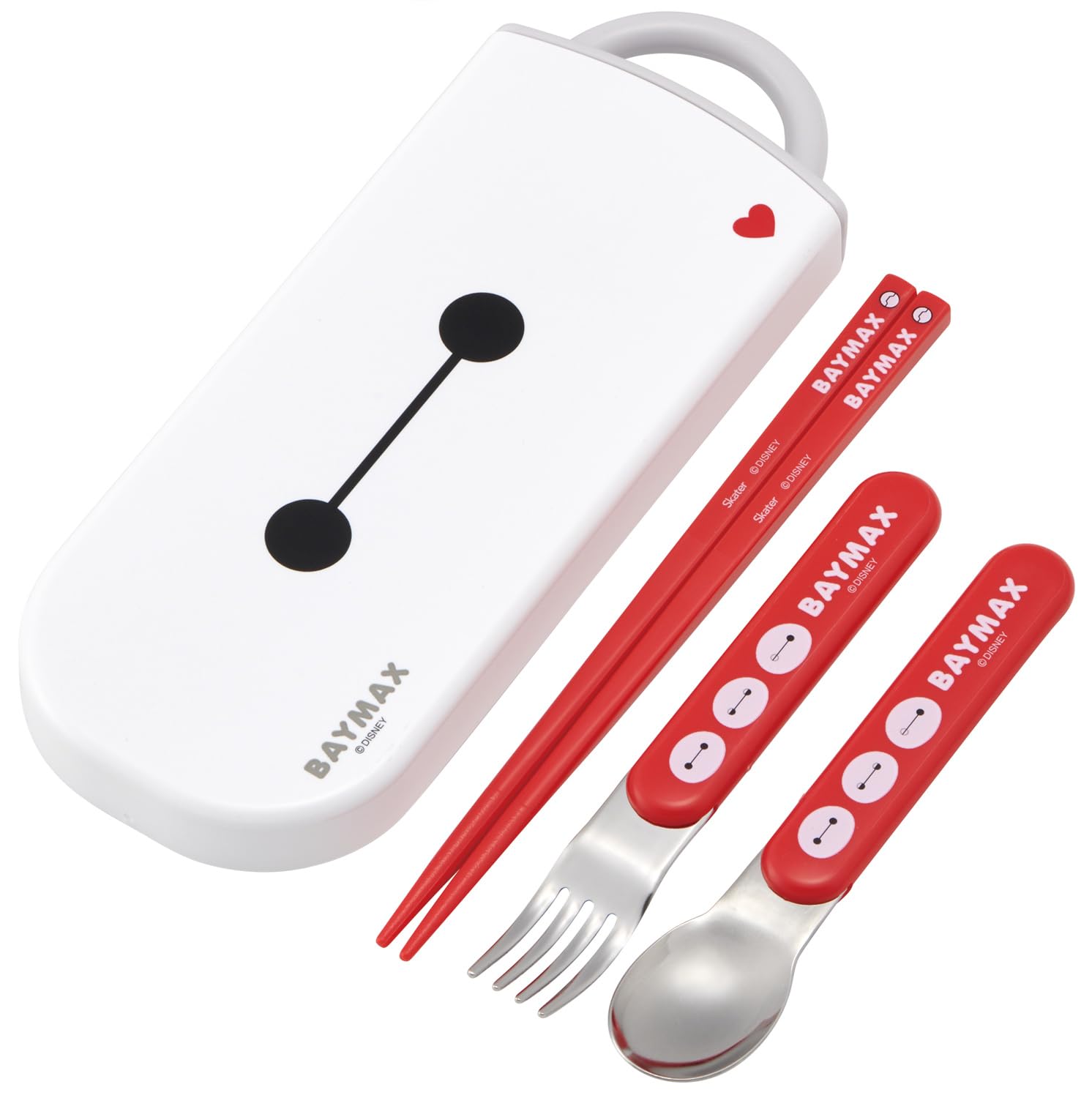 

Skater Lunch Box Trio and Made in Disney TACC2AG68507 Kids Set, Chopsticks, Spoon, Fork, Kids Cutlery, Antibacterial, Easy-Open Slide-Open, Japan,