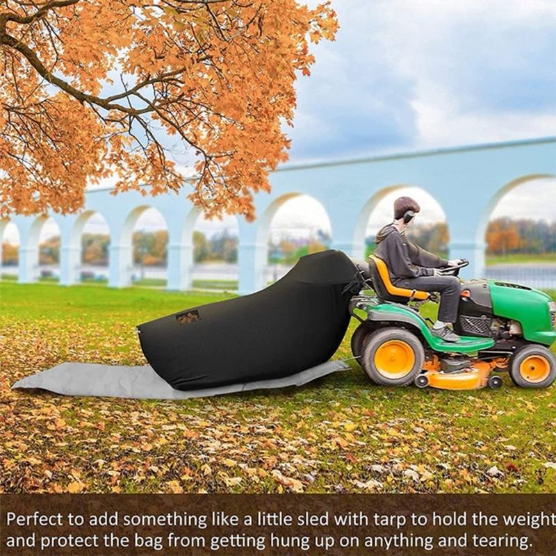 Easy Installation Leaves Collector Bag Equipped with Bottom Zippers for Quick Emptying Drawstring Closures for Riding Mowers