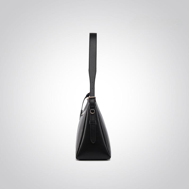 2025 Frühling Neue Einfache Mode Damen Schultertaschen High-End PU Leder Damen Achseltasche Klassisch Schwarz Einfarbig Tragetaschen für Freundin Geschenke