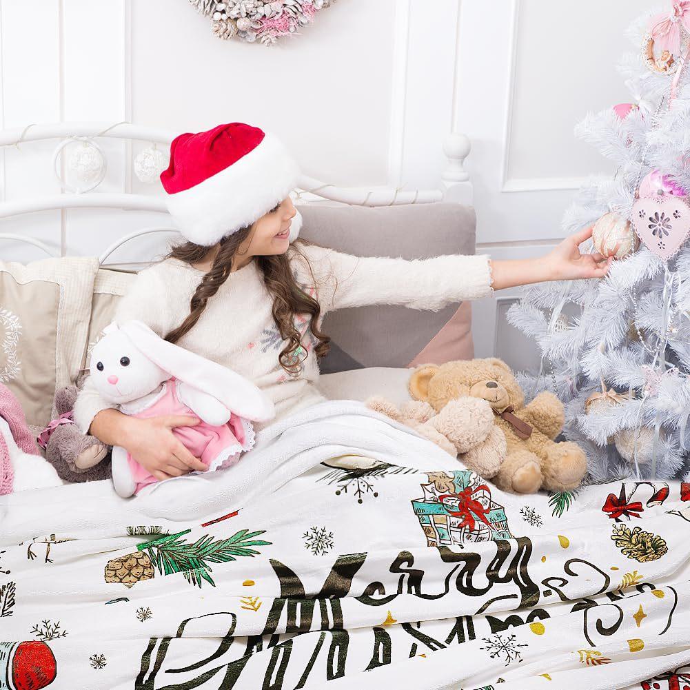 Christmas snowman Printed Blanket for Sofa Bed Travel Camping Living Room Office Conditioning Blanket for All Seasons Gifts
