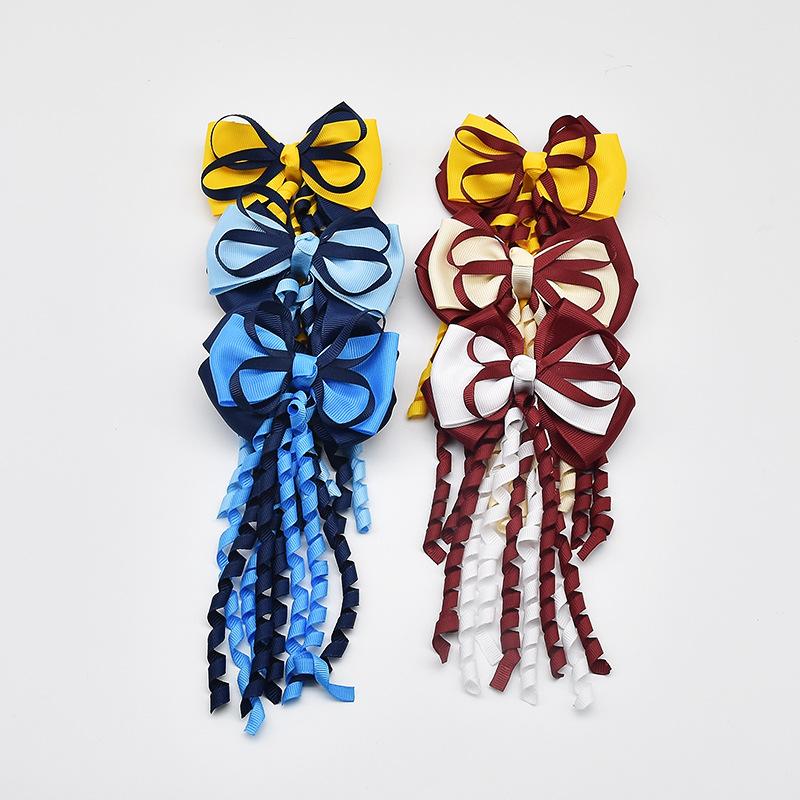 Festival Hair Clips Bow Hairpins Curly Ribbon Tassels Hair Decoration For Girls Hair Accessories