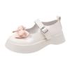 Small Leather Shoes Women's 2025 Spring and Summer New Round Head Retro Bow One-word Buckle Mary Jane Shoes College Style Shoes