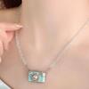 Retro Camera Charm Necklace With Sparkling Crystal Details Collarbone Chain Trendy Jewelry Accessory For Women