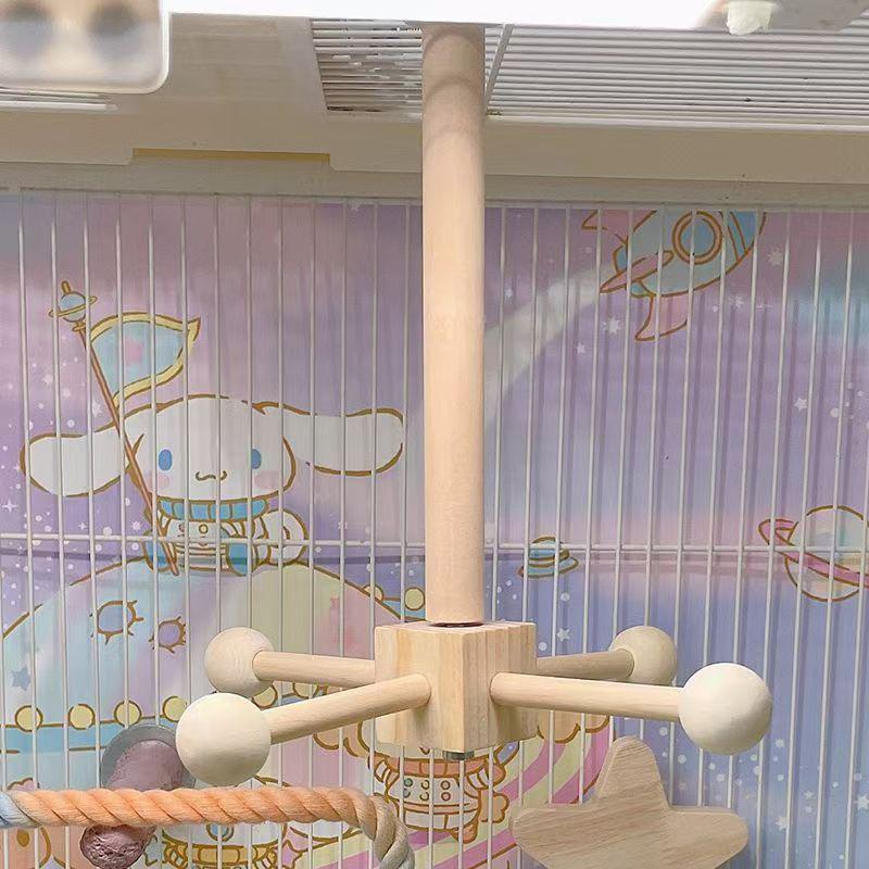 

Parrot Rotating Bird Tray & Perch Toy - Cage Accessories for Cockatiels, Budgies, and Conures