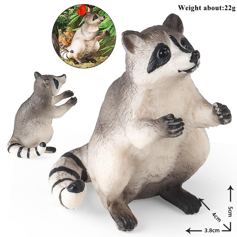 Oenux Simulation Wild Figurines Lesser Panda Raccoon Lemur Model Action Figures Forest Animals Home Education Kids Toy Gift