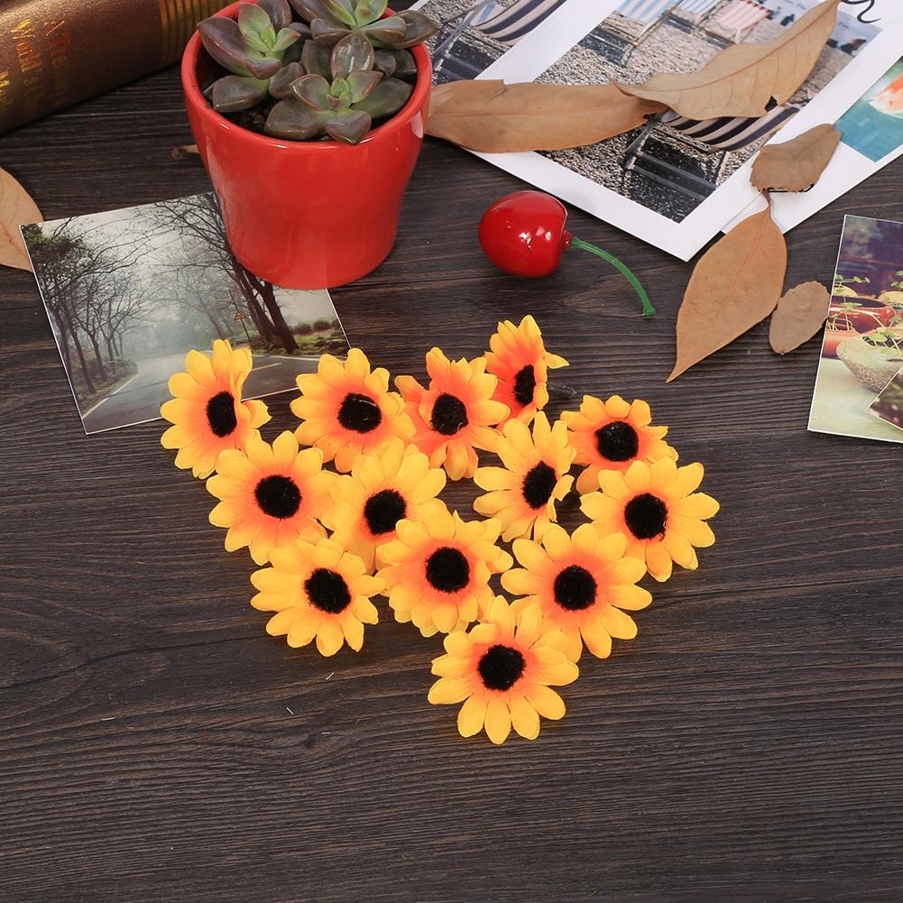 11 Farben 100 Stück Künstliche Gerbera Gänseblümchen Stoffblumenkopf Hochzeitsparty DIY Dekoration Basteln