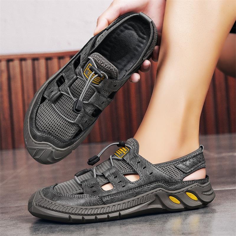 Fashion Summer Men's New Casual Shoes Hollow and Breathable Outdoor Beach Sandals Versatile Non-slip Slip-on Men's Casual Sports Shoes