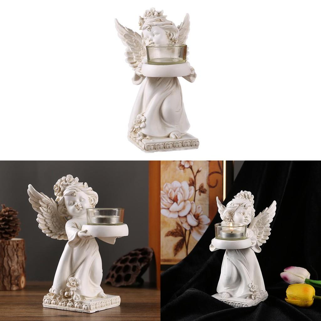 European Angel Candle Holder Resin Sculpture For Housewarming Party Gift Decor