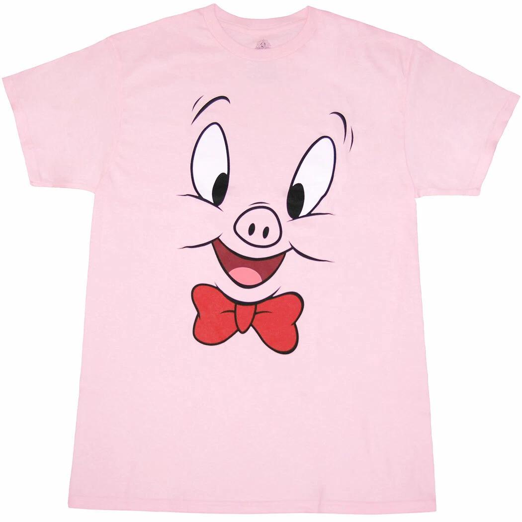 Looney Tunes Porky Pig Face 100% Cotton T-shirt Mens Tees Top M