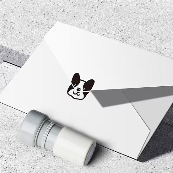 Cartoon Dog Self Inking Stamp Portable DIY Cards Envelopes Scrapbooking Pre-Inked Decorative Puppy Stamper Birthday