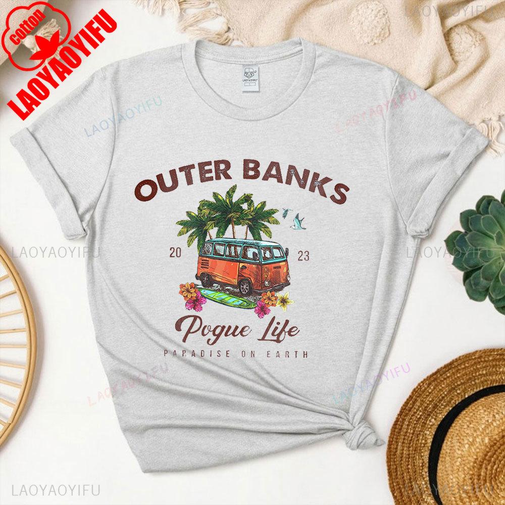 Ráj na Zemi Outer Banks Unisex Tričko Fanoušci seriálu Outer Banks Merchandise Letní dovolená Bavlněné tričko Plážové tričko Topy