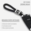 Center Hub Cap Hand-Woven Leather Car Key Ring Rope Key Chain Waist Keychains for Mitsubishi Outlander Pajero L200 Ralliart