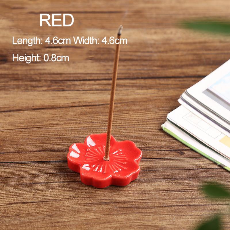 Ceramic Cherry Blossom Incense holder wax melt Burner sahumerios holder Aromatherapy Office Teahouse Living Room Ornament XX007