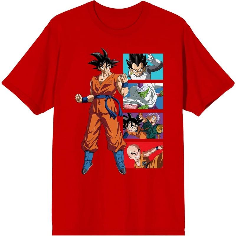 Summer Dragon Ball Retro Anime T-shirt for Men's Casual Loose Sports Daily T-shirt