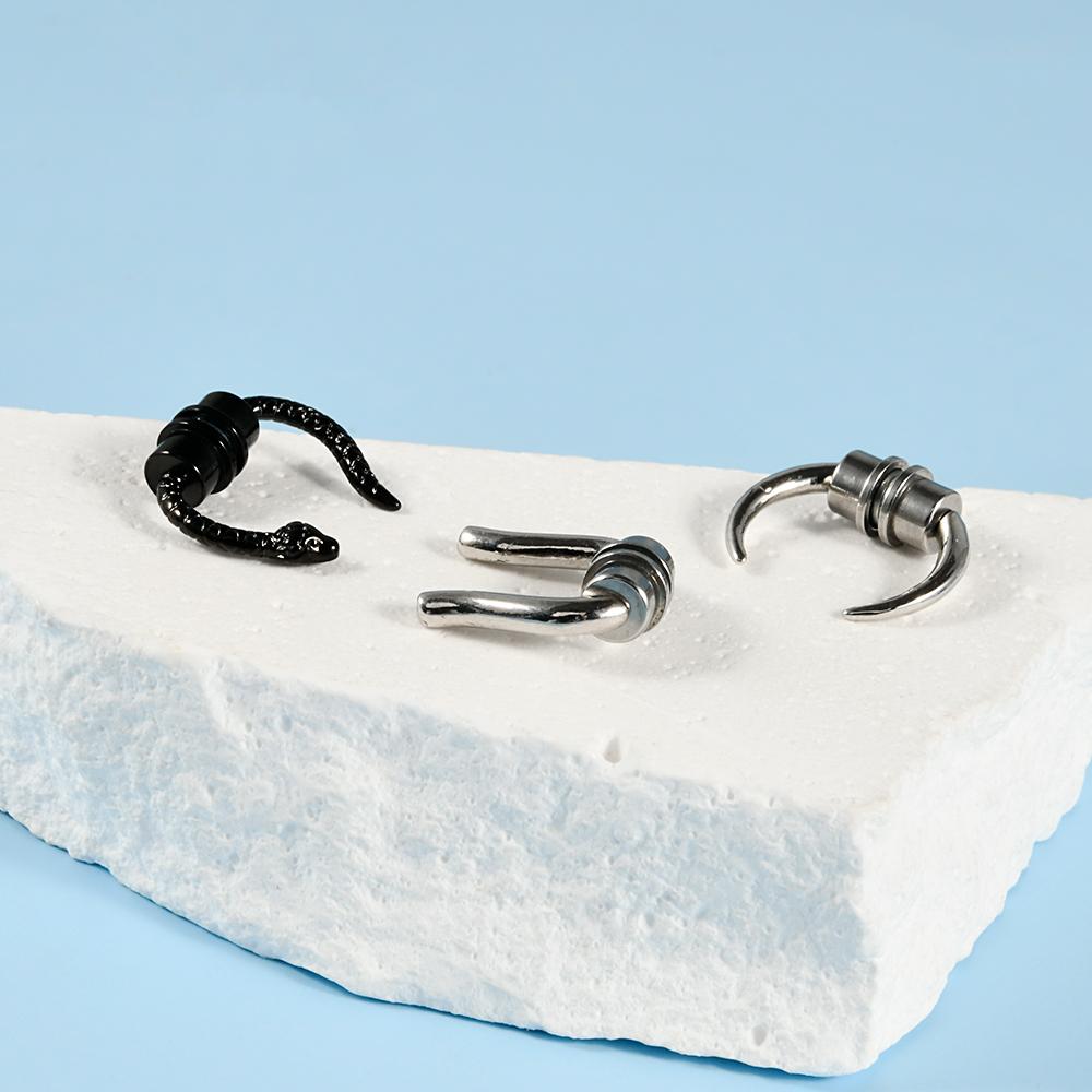 1PC Stainless Steel Magnetic Septum Nose Ring Horseshoe Snake Fake Nose Ring Faux Non Piercing Clip Nose Piercing Jewelry