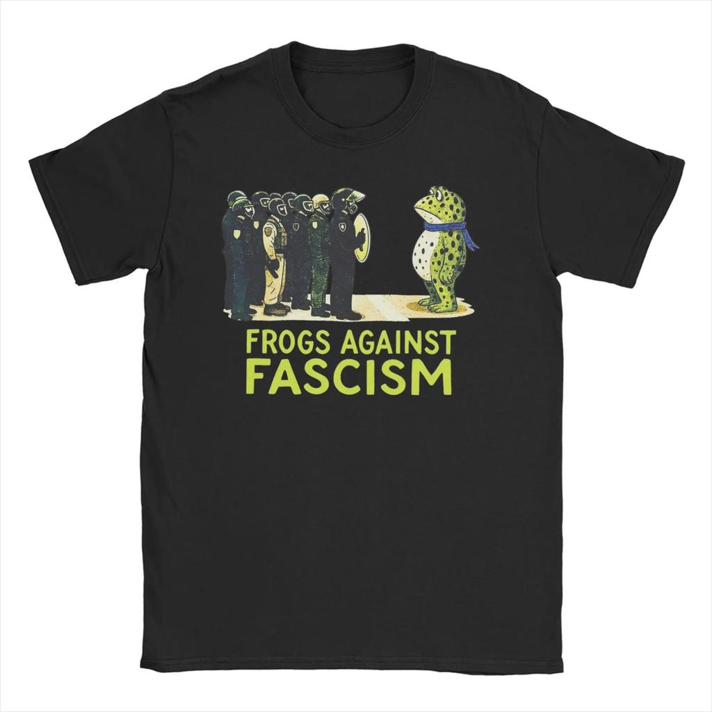 Śmieszne koszulki z memami Resist Portland Żaba Rage Against The Machine Sztuka z żabą Bawełniana koszulka z krótkim rękawem Dekolt O Ubrania Unisex