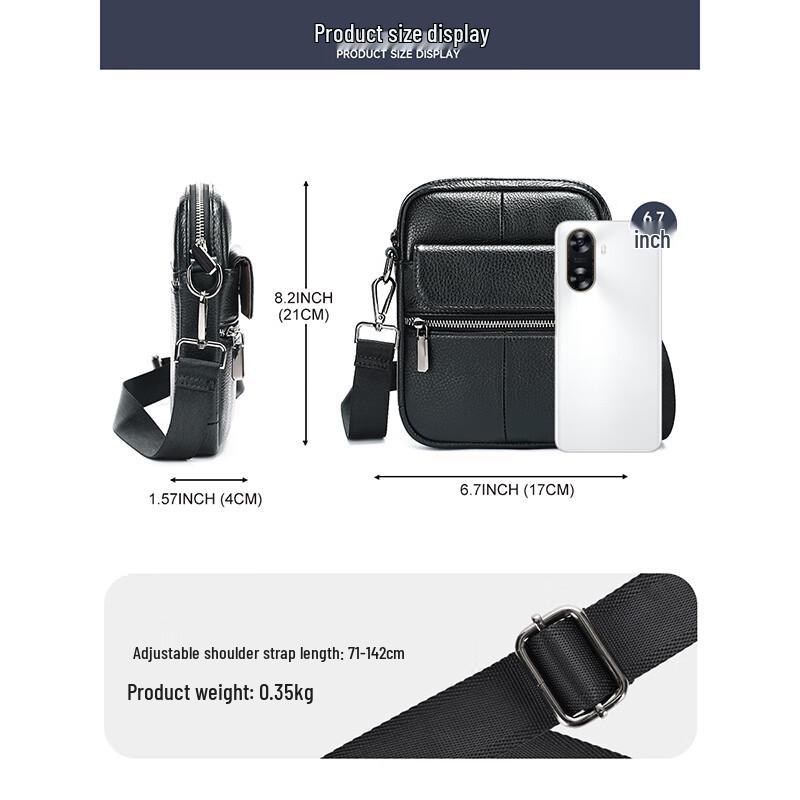 Men's Genuine Leather Shoulder & Crossbody Bag